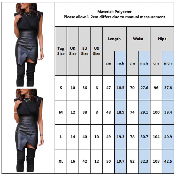 Women's Black leather mini skirts