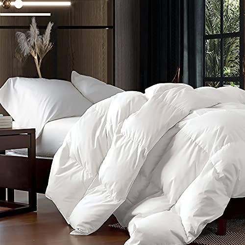 Premium Queen Size Goose Down Fibre Comforter – 100% Egyptian Cotton, Hotel-Quality, Warm & Breathable All-Season Duvet